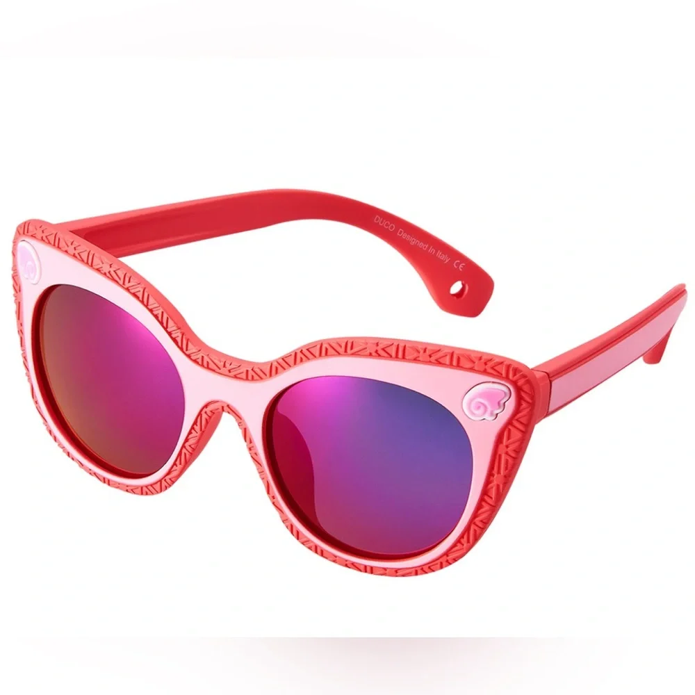 DUCO TPEE POLARIZED SUNGLASSES FOR KIDS RUBBER FLEXIBLE FRAME UV PROTECTION